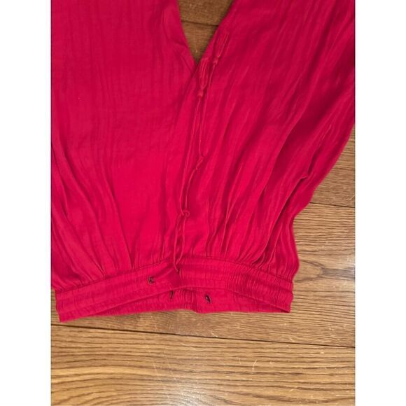 Bright Red Lightweight Boho Pants – Size S - Picture 2 of 5